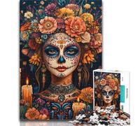 Adult Jigsaw Mexican Skull Girls Jigsaw Puzzles for Adults 1000 Pieces,Toys Educational Games Stress Relieving Great Gifts And Toys 26x38cm