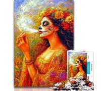 Adult Jigsaw Mexican Style Skull Jigsaw Puzzles for Adults 1000 Pieces,Toys Educational Games Stress Relieving Great Gifts And Toys 50x75cm