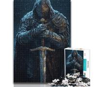 Adult Jigsaw Mighty Medieval Knight 1000 Piece Jigsaw Puzzles for Adults Gifts,Educational Games Home Decoration Artists Collection, Fine Art 50x75cm