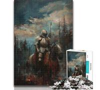 Adult Jigsaw Mighty Medieval Knight 1000 Pieces Jigsaw Puzzles for Adults And Teens,Challenging Game And Family Play Parent-child Interaction 26x38cm
