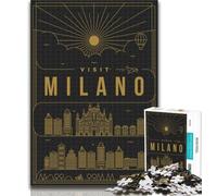 Adult Jigsaw Milano Italy Jigsaws 1000 Pieces for Adults,with Fully Interlocking Randomly Shaped Pieces for And 14 Years Old 75x50cm