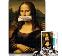 Adult Jigsaw Mona Lisa Toilet Paper 1000 Piece Jigsaw Puzzle for Adults And Teenagers,Vibrant And Unique Design Relaxing & Challenging Puzzle Experience 50x75cm