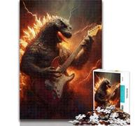 Adult Jigsaw Monster Playing Guitar 1000 Piece Jigsaw Puzzles for Adults,Interesting Stress Reduction Parent-child Interaction 26x38cm