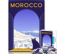 Adult Jigsaw Morocco Jigsaw Puzzle 1000 Pieces for Teenagers,Stress Reliever Difficult Challenge Unique Home Decor And Gifts 26x38cm