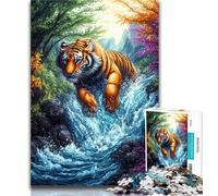Adult Jigsaw Mountain Tiger 1000 Piece Jigsaw Puzzles for Teenagers,Train Your Brain And Hands Birthday Present, Gifts 26x38cm
