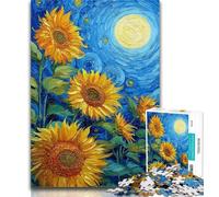 Adult Jigsaw Night Sky Sunflower Jigsaw Puzzles for Adults 1000 Pieces,Toys Educational Games Stress Relieving Great Gifts And Toys 50x75cm