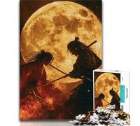 Adult Jigsaw Ninja Under The Blood Moon Jigsaw Puzzles for Adults 1000 Pieces,Vibrant And Unique Design Relaxing & Challenging Puzzle Experience (50x75cm)