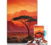 Adult Jigsaw Oil Painting of An Acacia Tree 1000 Pieces Jigsaw Puzzle For Adults Teens,Staycation Kill Time Enhance Love between Couples 26x38cm