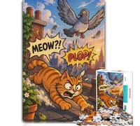 Adult Jigsaw Orange Tabby Cat Rooftop 1000pcs (38x26cm) Puzzle Challenge | For a useful gift beyond Christmas Day, this adult jigsaw puzzle with 1000 pieces offers for the Christmas break.
