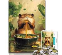 Adult Jigsaw Otter Eating Noodles Jigsaw Puzzles for Adults 1000,Family Game Stress Reliever Difficult Challenge Secret Santa Gifts 50x75cm