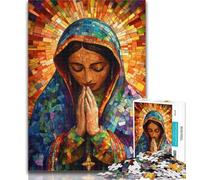 Adult Jigsaw Our Lady of Guadalupe Praying 1000 Piece Jigsaw Puzzle for Adults Teens,Toys Educational Games Stress Relieving Parent-child Interaction 26x38cm