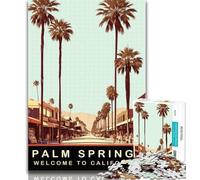 Adult Jigsaw Palm Springs Jigsaws 1000 Pieces for Adults,with Fully Interlocking Randomly Shaped Pieces for And 14 Years Old 26x38cm