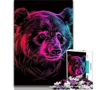 Adult Jigsaw Panda Neon 1000 Pieces Jigsaw Puzzles for Adults And Teens,Toy Intellectual Game Artists Collection, Fine Art (26x38cm)