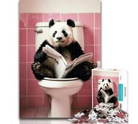 Adult Jigsaw Panda on The Toilet 1000 Piece Jigsaw Puzzles for Adults Gifts,Toys Educational Games Stress Relieving Wishlist with Santa Claus 26x38cm