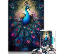 Adult Jigsaw Peacock And Cherry Blossom 1000 Piece Jigsaw Puzzles for Teenagers Gifts,Educational Game Challenge Toy for Women And Men (26x38cm)