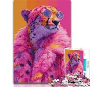 Adult Jigsaw Pink Leopard Coat 1000 Piece Jigsaw Puzzles for Adults Gifts,Educational Games Home Decoration Artists Collection, Fine Art 26x38cm