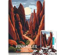 Adult Jigsaw Pinnacles National Park Jigsaws 1000 Pieces for Adults,with Fully Interlocking Randomly Shaped Pieces for And 14 Years Old 26x38cm