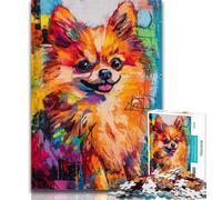 Adult Jigsaw Pomeranian Dog 1000 Piece Jigsaw Puzzles for Teenagers Gifts,Educational Games Home Decoration Artists Collection, Fine Art 26x38cm