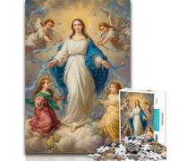 Adult Jigsaw Portrait of Mary The Mother Jigsaw Puzzles for Teenagers 1000 Piece,Educational Game for Birthday, Chrismas for And 14 Years Old 50x75cm