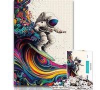 Adult Jigsaw Psychedelic Astronaut Jigsaw Puzzles for Teenagers 1000,Family Game Stress Reliever Difficult Challenge Secret Santa Gifts (50x75cm)