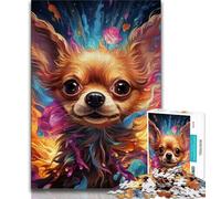Adult Jigsaw Psychedelic Chihuahua 1000 Pieces Jigsaw Puzzles for Adults And Teens,Challenging Game And Family Play Parent-child Interaction (26x38cm)
