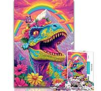 Adult Jigsaw Psychedelic Dinosaur Jigsaw Puzzles 1000 Pieces for Adults Teens,for Age 14+ Impossible Game Best Gift for Adults And Teenagers 26x38cm