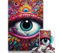 Adult Jigsaw Psychedelic Eyes 1000 Piece Jigsaw Puzzles for Adults,Interesting Stress Reduction Parent-child Interaction 26x38cm