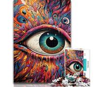 Adult Jigsaw Psychedelic Eyes 1000 Piece Jigsaw Puzzles for Teenagers Gifts,Toys Educational Games Stress Relieving Enhance Love between Couples 26x38cm