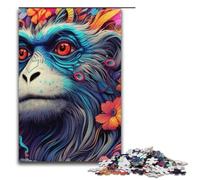 Adult Jigsaw Psychedelic Monkey 1000 Piece Puzzle Paper Puzzle for Adults & Kids Age 12 Up Educational Toy 1000 PCS(38x26cm)