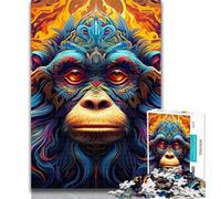 Adult Jigsaw Psychedelic Monkey 1000 Pieces Jigsaw Puzzles for Adults And Teens,Toy Intellectual Game Artists Collection, Fine Art 26x38cm
