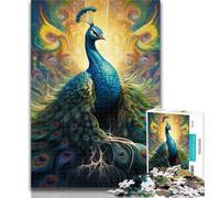 Adult Jigsaw Psychedelic Peacock Jigsaw Puzzle 1000 Pieces for Teenagers,Stress Reliever Difficult Challenge Unique Home Decor And Gifts 26x38cm