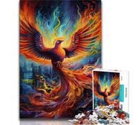 Adult Jigsaw Psychedelic Phoenix Bird Jigsaws 1000 Pieces for Adults,with Fully Interlocking Randomly Shaped Pieces for And 14 Years Old (50x75cm)