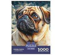 Adult Jigsaw Pug 1000 Pieces Dog Illustration Puzzle - Picture Guide Decoration for Quick Assembly | 38x26cm/1000pcs