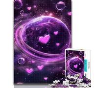 Adult Jigsaw Purple Planet Jigsaws 1000 Pieces for Teenagers,Stress Reliever Difficult Challenge Enhance Love between Couples 50x75cm