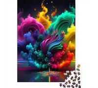 Adult Jigsaw Puzzle 1000 Abstract Rainbow Smoke Puzzle Jigsaws Puzzles for Adults Educational Game Challenge Toy 1000pcs (38x26cm)