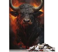 Adult Jigsaw Puzzle 1000 Angry Bull Puzzles for Adults Educational Game for Adult Teenagers 1000pcs (75x50cm)