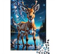 Adult Jigsaw Puzzle 1000 Animal Art Elk Puzzle Jigsaws for Adults Educational Game Challenge Toy 1000pcs (38x26cm)