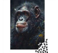 Adult Jigsaw Puzzle 1000 Ape Chimpanzee Portrait Puzzle Jigsaws Puzzles for Adults Educational Game Challenge Toy 1000pcs (75x50cm)