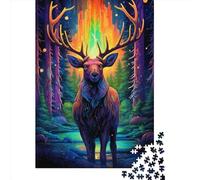 Adult Jigsaw Puzzle 1000 Art Animal Deer Puzzle Jigsaws for Adults Educational Game Challenge Toy 1000pcs (38x26cm)
