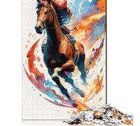 Adult Jigsaw Puzzle 1000 Art Horse Puzzle Jigsaws Puzzles for Adults Educational Game Challenge Toy 1000pcs (38x26cm)