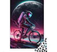 Adult Jigsaw Puzzle 1000 Astronaut Cycling Space Puzzle Jigsaws for Adults Educational Game Challenge Toy 1000pcs (75x50cm)