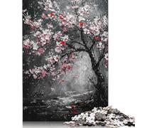 Adult Jigsaw Puzzle 1000 Cherry Blossom Tree Painting Puzzle Adult Jigsaw Puzzle Jigsaw Puzzles for Adults Educational Game Challenge Toy 1000pcs (75x50cm)