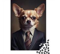 Adult Jigsaw Puzzle 1000 Chihuahua Suit Puzzle Jigsaws for Adults Educational Game Challenge Toy 1000pcs (38x26cm)