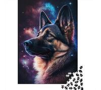 Adult Jigsaw Puzzle 1000 Colourful Galaxy German Shepherd Puzzle Jigsaws Puzzles for Adults Educational Game Challenge Toy 1000pcs (38x26cm)