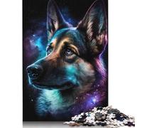 Adult Jigsaw Puzzle 1000 Colourful Galaxy German Shepherd Puzzle Jigsaws Puzzles for Adults Educational Game Challenge Toy 1000pcs (75x50cm)