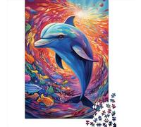 Adult Jigsaw Puzzle 1000 Dolphin Puzzle Jigsaws for Adults Educational Game Challenge Toy 1000pcs (38x26cm)