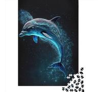 Adult Jigsaw Puzzle 1000 Dolphin Space22 Puzzle Jigsaws for Adults Educational Game Challenge Toy 1000pcs (38x26cm)