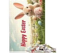 Adult Jigsaw Puzzle 1000 Easter Cute Bunny Puzzle Jigsaws Puzzles for Adults Educational Game Challenge Toy 1000pcs (75x50cm)
