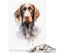 Adult Jigsaw Puzzle 1000 German Wirehaired Pointer Puzzles for Adults Educational Game for Adult Teenagers 1000pcs (75x50cm)