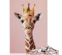 Adult Jigsaw Puzzle 1000 Giraffe Pastel Crown Puzzle Jigsaws for Adults Educational Game Challenge Toy 1000pcs (75x50cm)